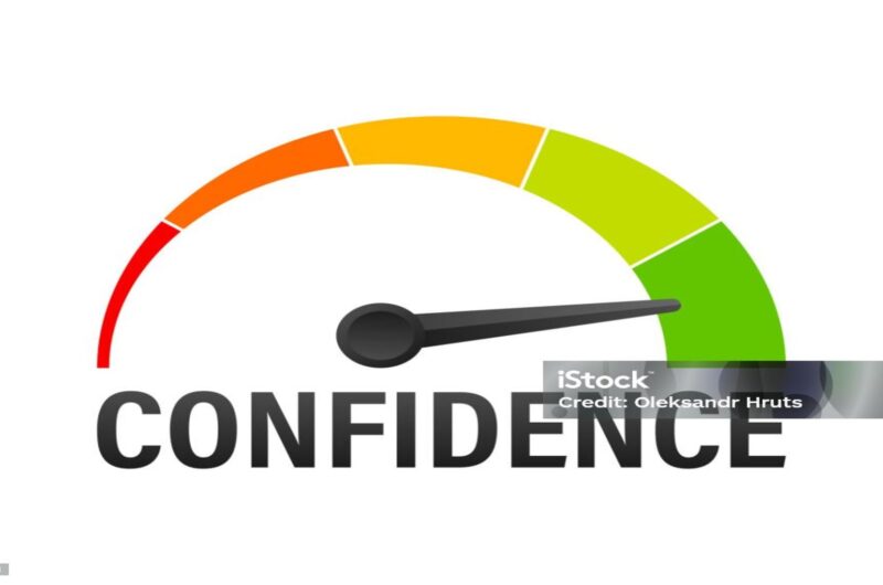 Une bar qui montre le niveau de confiance qui augmente